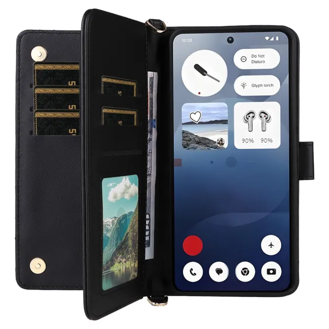 Housse Nothing Phone (3a) Simili Cuir Sangle Porte-Cartes 5