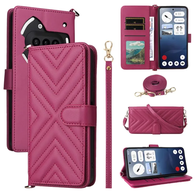 Housse Nothing Phone (3a) Simili Cuir Sangle Porte-Cartes 5