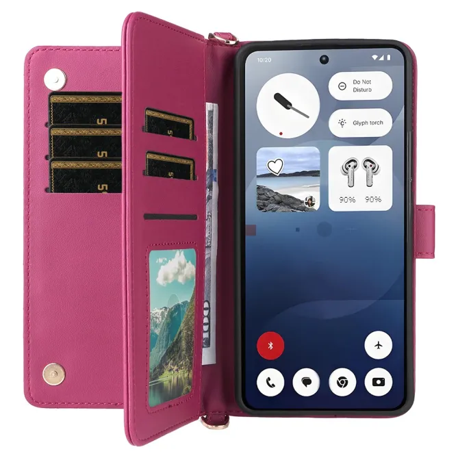 Housse Nothing Phone (3a) Simili Cuir Sangle Porte-Cartes 5