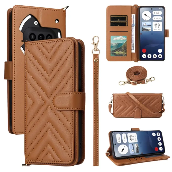 Housse Nothing Phone (3a) Simili Cuir Sangle Porte-Cartes 5