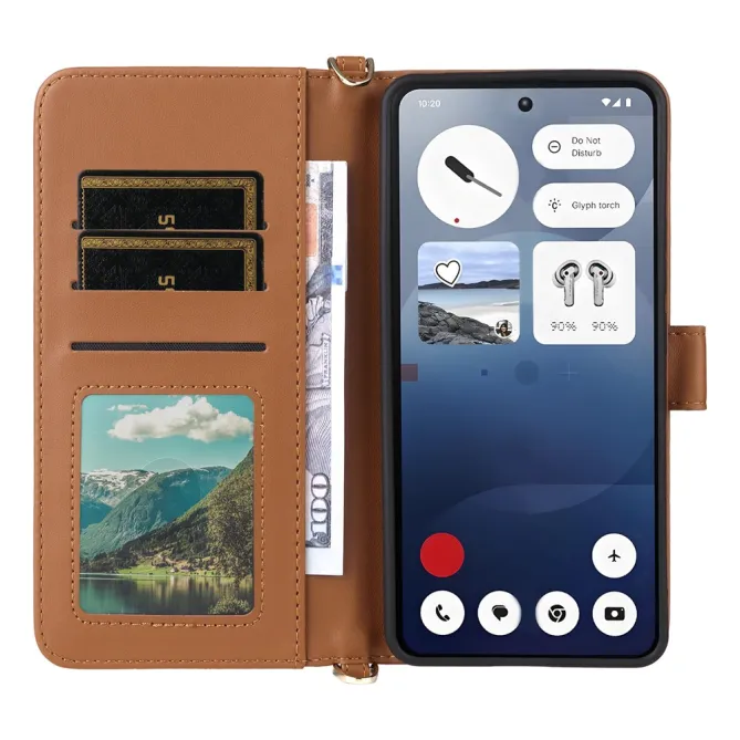 Housse Nothing Phone (3a) Simili Cuir Sangle Porte-Cartes 5