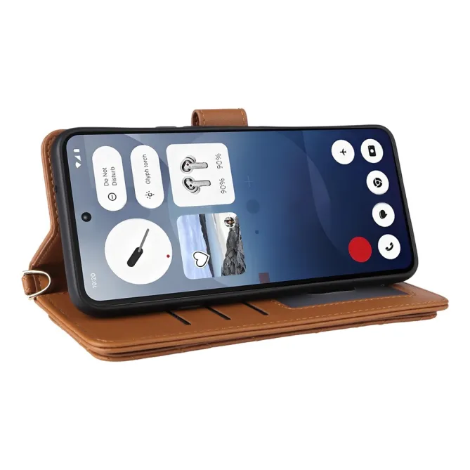 Housse Nothing Phone (3a) Simili Cuir Sangle Porte-Cartes 5