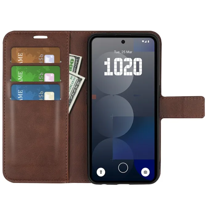 Coque Nothing Phone (3a) Pro Simili Cuir Béquille Protection 2