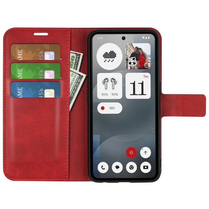 Coque Nothing Phone (3a) Simili Cuir Béquille Protection 2