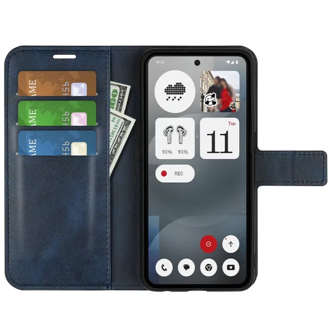 Coque Nothing Phone (3a) Simili Cuir Béquille Protection 2