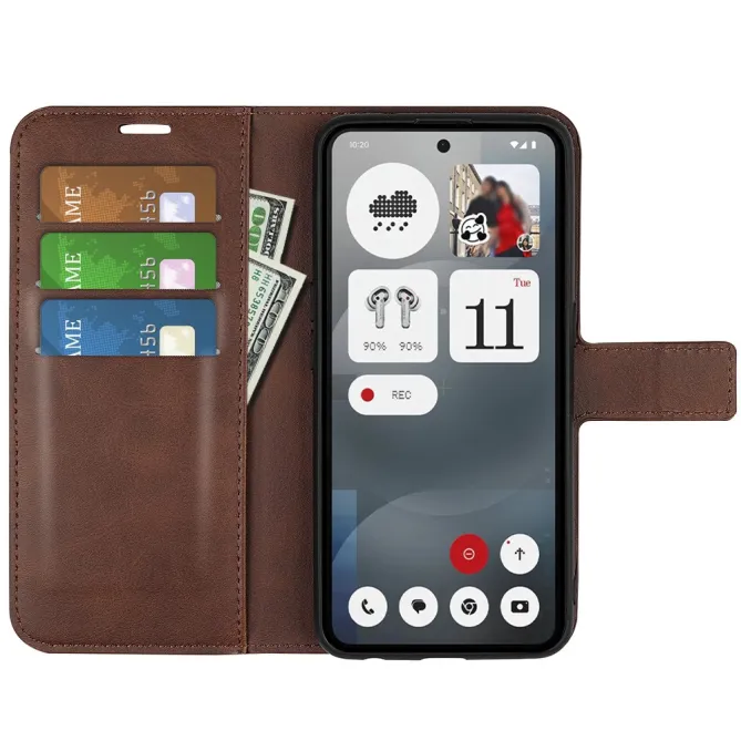 Coque Nothing Phone (3a) Simili Cuir Béquille Protection 2