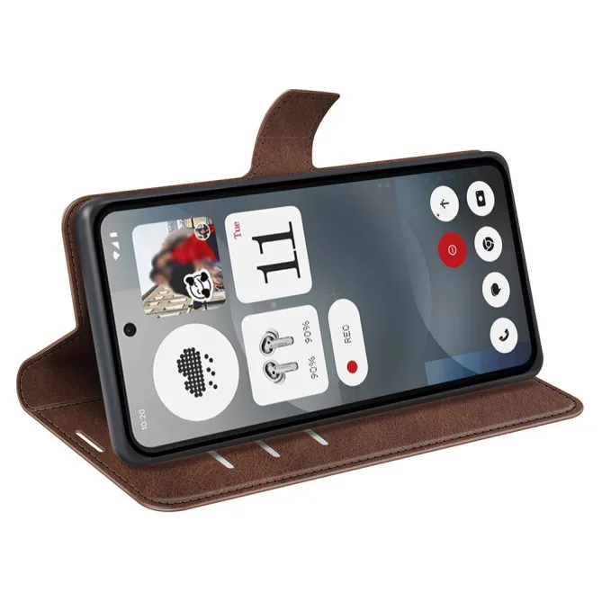 Coque Nothing Phone (3a) Simili Cuir Béquille Protection 2