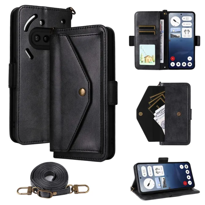 Housse Nothing Phone (3a) Simili Cuir Sangle Porte-Cartes 13