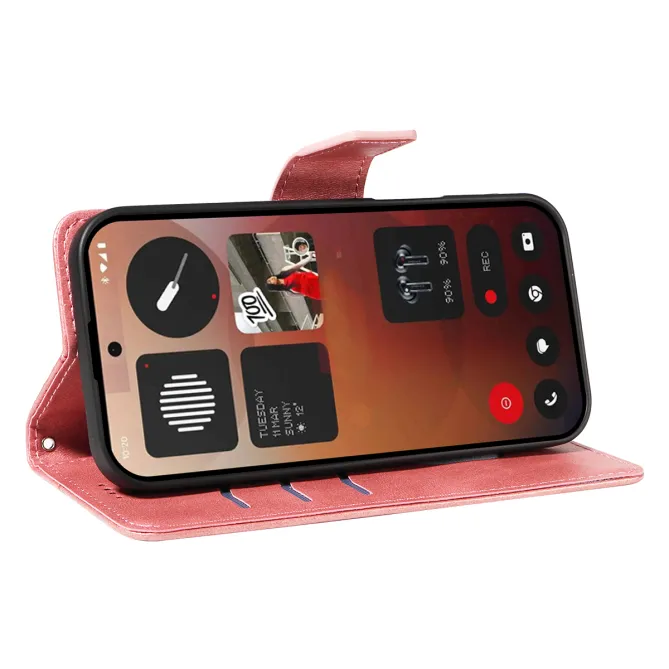 Housse Nothing Phone (3a) Pro Simili Cuir Sangle Porte-Cartes 10