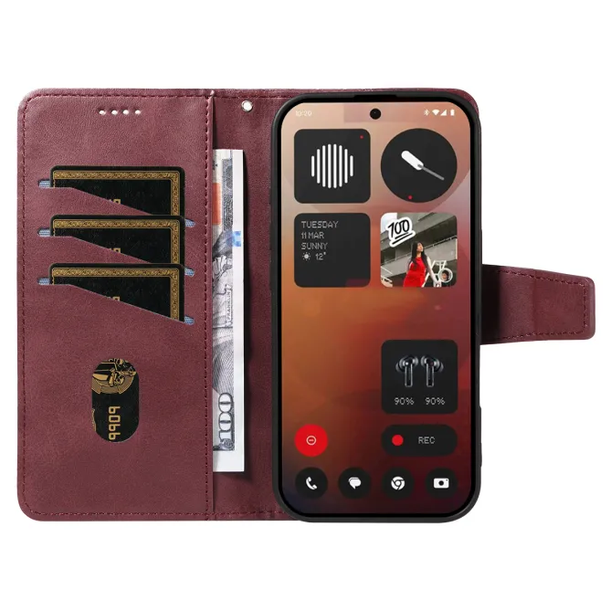Housse Nothing Phone (3a) Pro Simili Cuir Sangle Porte-Cartes 10