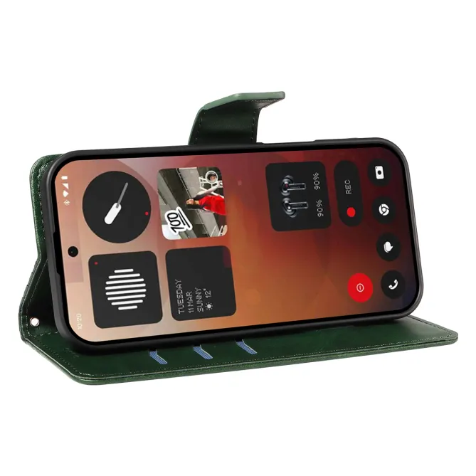 Housse Nothing Phone (3a) Pro Simili Cuir Sangle Porte-Cartes 10