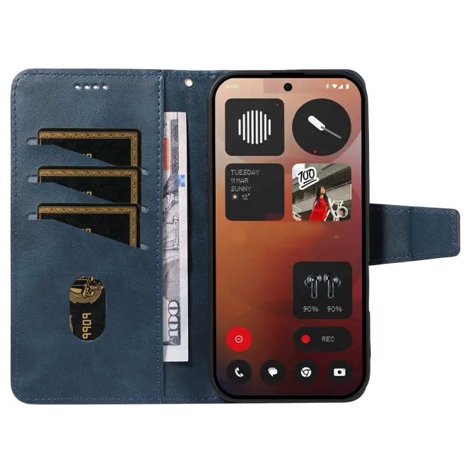 Housse Nothing Phone (3a) Pro Simili Cuir Sangle Porte-Cartes 10