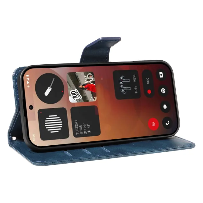 Housse Nothing Phone (3a) Pro Simili Cuir Sangle Porte-Cartes 10