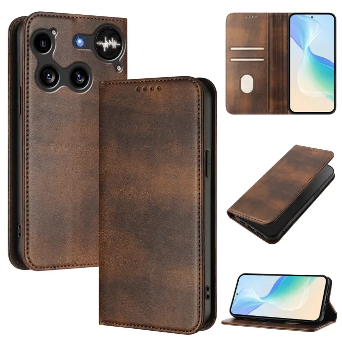 Housse Nothing Phone (3) Simili Cuir RFID Porte-Cartes Rétro