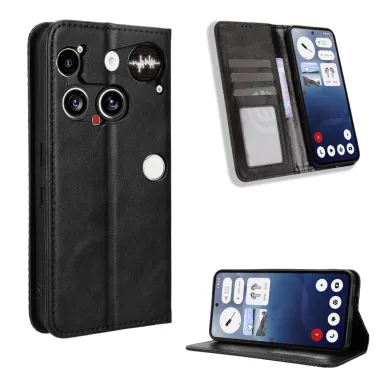 Housse Nothing Phone (3) Simili Cuir Porte-Cartes Rétro