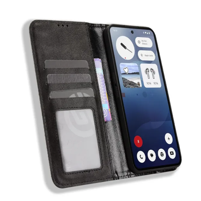 Housse Nothing Phone (3) Simili Cuir Porte-Cartes Rétro
