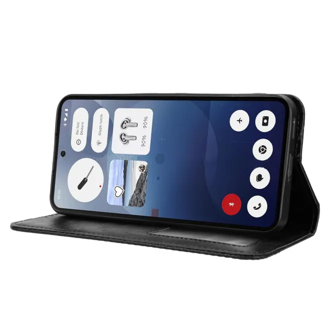 Housse Nothing Phone (3) Simili Cuir Porte-Cartes Rétro