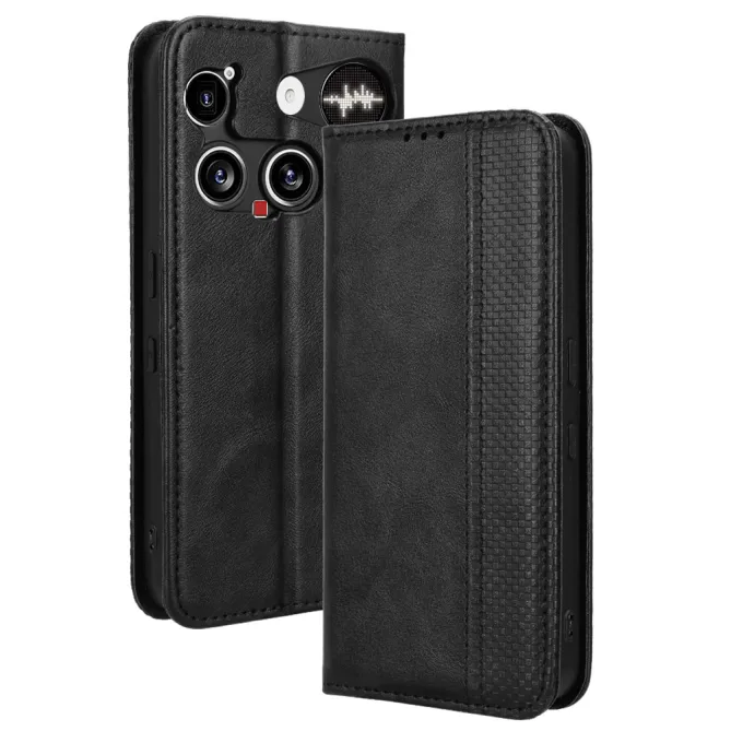 Housse Nothing Phone (3) Simili Cuir Porte-Cartes Rétro