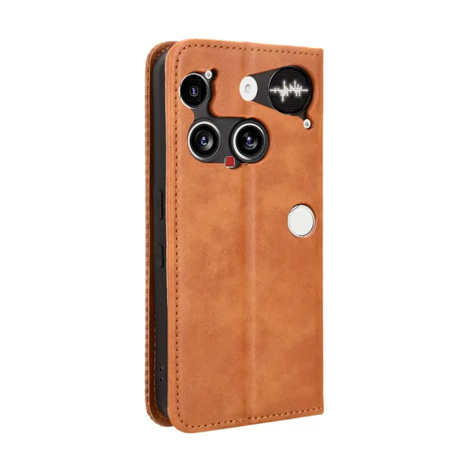 Housse Nothing Phone (3) Simili Cuir Porte-Cartes Rétro