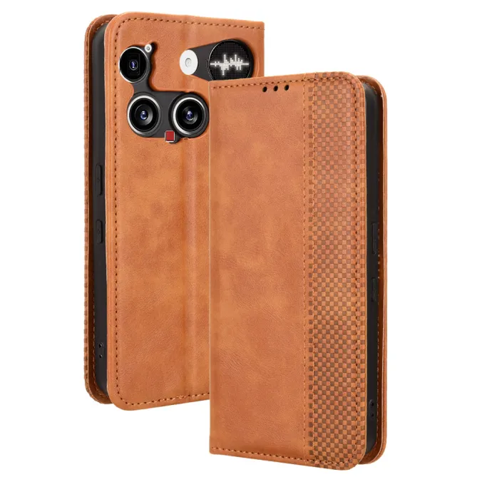 Housse Nothing Phone (3) Simili Cuir Porte-Cartes Rétro