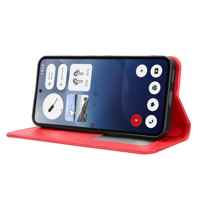 Housse Nothing Phone (3) Simili Cuir Porte-Cartes Rétro