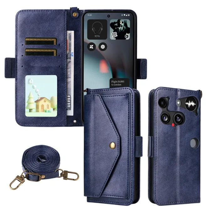 Housse Nothing Phone (3) Simili Cuir Sangle Porte-Cartes 4
