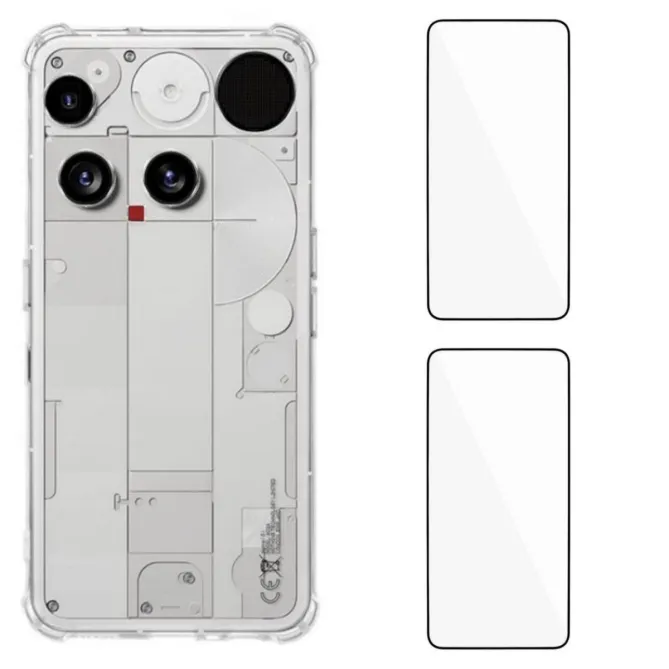 Pack Coque Transparente Nothing Phone 3 5G + 2 Verres Trempés
