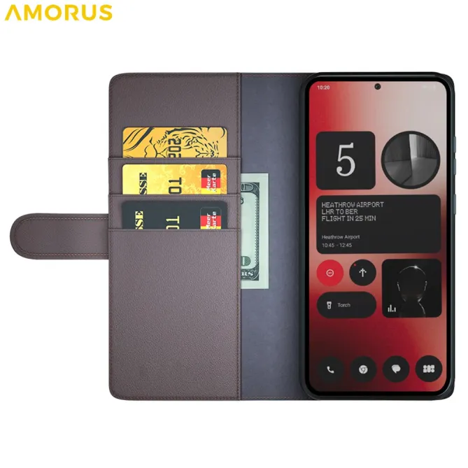Coque Nothing Phone (2a) Plus Simili Cuir Béquille Protection