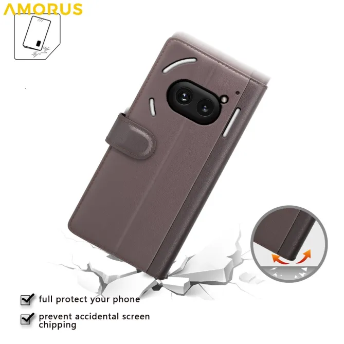 Coque Nothing Phone (2a) Plus Simili Cuir Béquille Protection