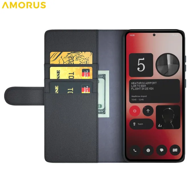 Coque Nothing Phone (2a) Plus Simili Cuir Béquille Protection