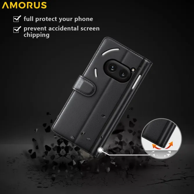 Coque Nothing Phone (2a) Plus Simili Cuir Béquille Protection