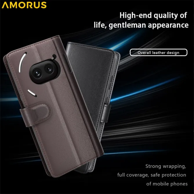 Coque Nothing Phone (2a) Plus Simili Cuir Béquille Protection