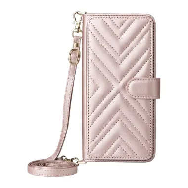 Housse Nothing Phone (3a) Lite Portefeuille Matelassé avec Bandoulière et Dragonne