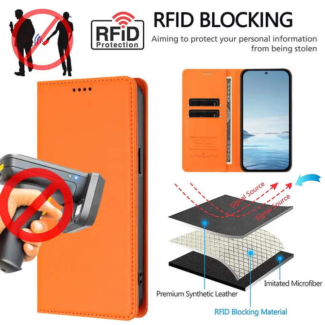 Housse Nothing Phone (3a) Simili Cuir RFID Porte-Cartes 4