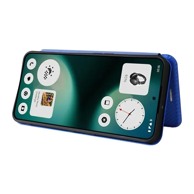 Flip Cover Nothing Phone (3a) Lite Simili Cuir Style Fibre de Carbone