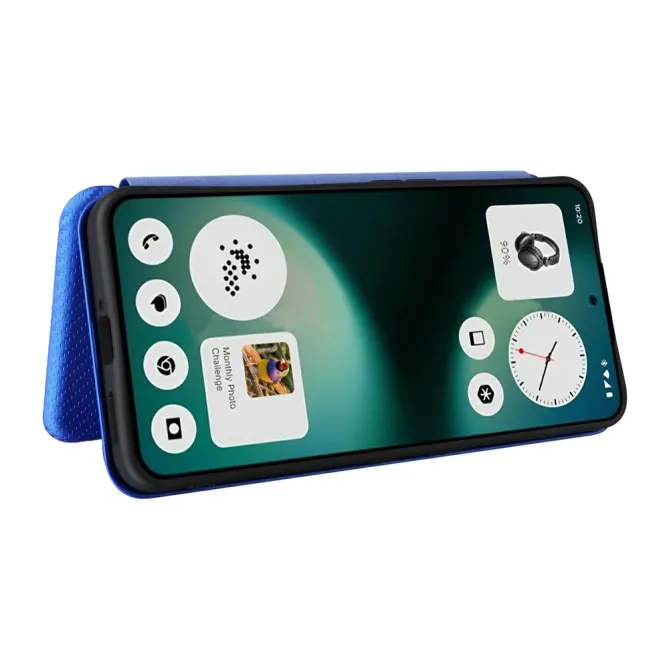 Flip Cover Nothing Phone (3a) Lite Simili Cuir Style Fibre de Carbone