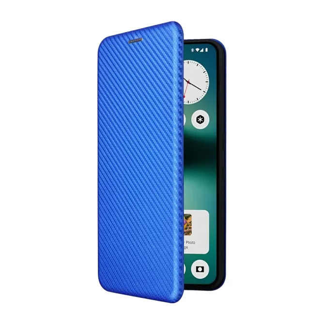 Flip Cover Nothing Phone (3a) Lite Simili Cuir Style Fibre de Carbone