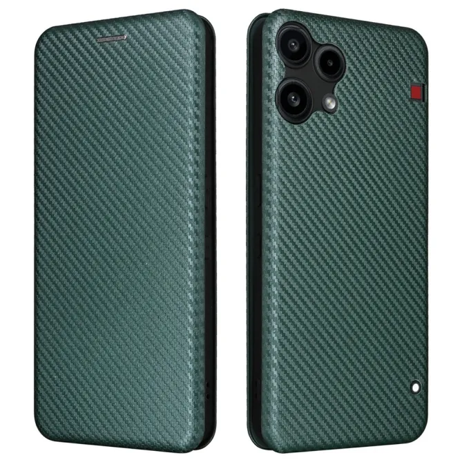 Flip Cover Nothing Phone (3a) Lite Simili Cuir Style Fibre de Carbone