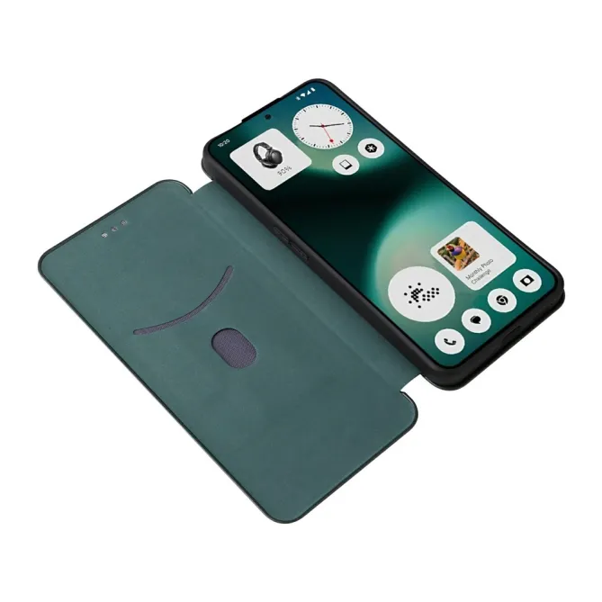 Flip Cover Nothing Phone (3a) Lite Simili Cuir Style Fibre de Carbone