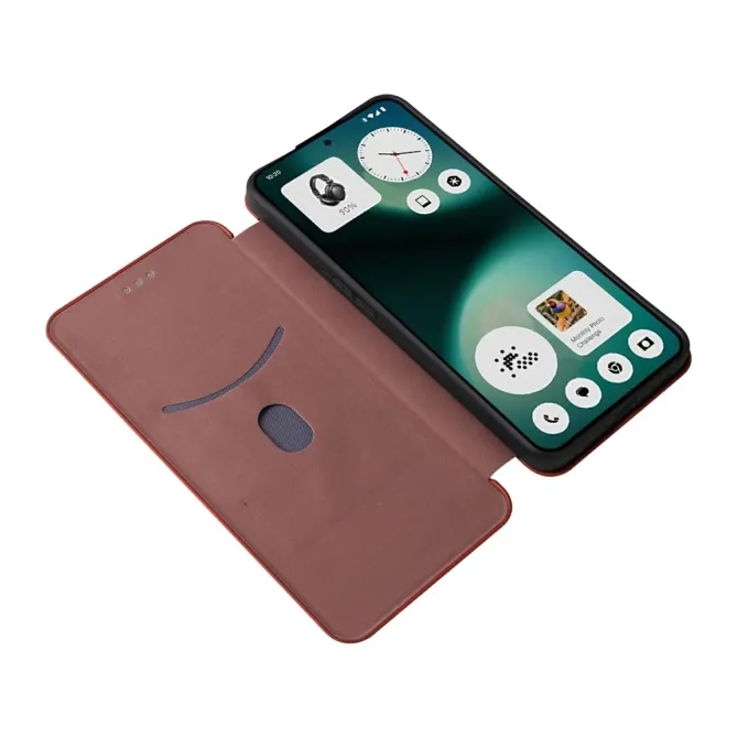 Flip Cover Nothing Phone (3a) Lite Simili Cuir Style Fibre de Carbone