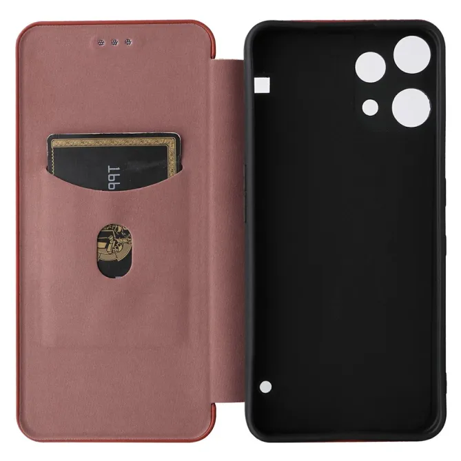 Flip Cover Nothing Phone (3a) Lite Simili Cuir Style Fibre de Carbone