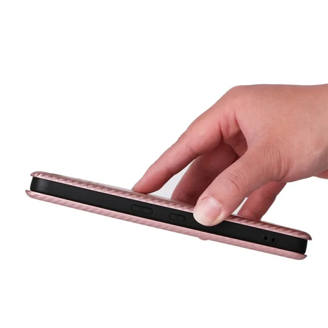 Flip Cover Nothing Phone (3a) Lite Simili Cuir Style Fibre de Carbone