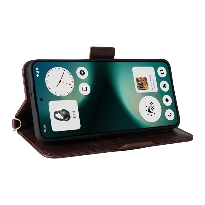 Housse Nothing Phone (3a) Lite Portefeuille avec Bandoulière et Poche Frontale