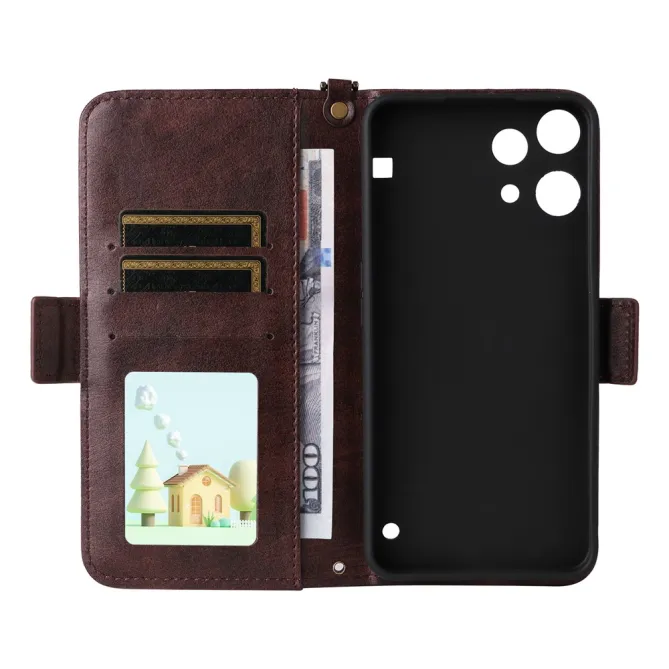 Housse Nothing Phone (3a) Lite Portefeuille avec Bandoulière et Poche Frontale