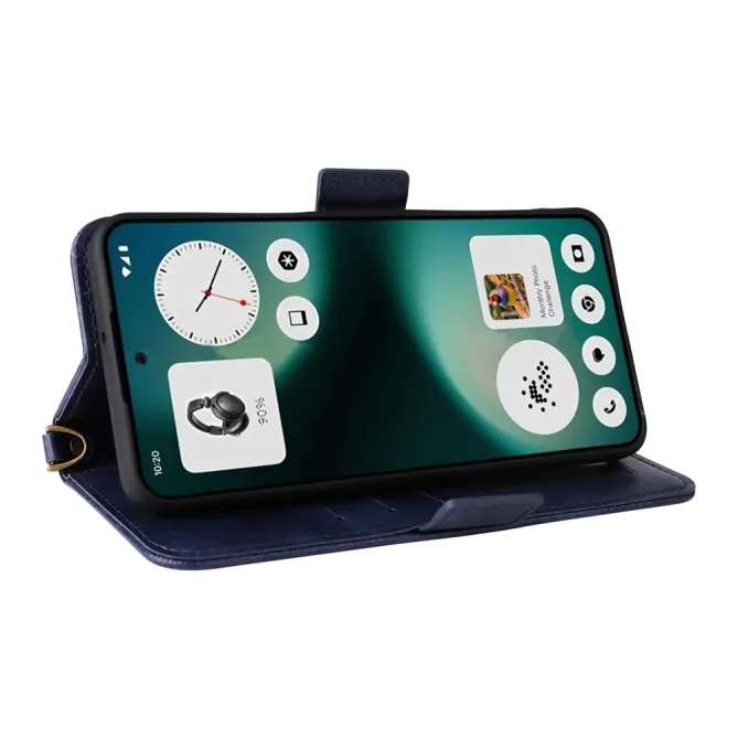 Housse Nothing Phone (3a) Lite Portefeuille avec Bandoulière et Poche Frontale