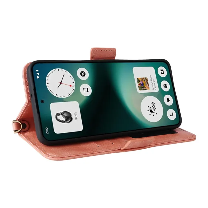 Housse Nothing Phone (3a) Lite Portefeuille avec Bandoulière et Poche Frontale