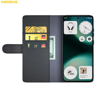 Coque Nothing Phone (3a) Lite Simili Cuir Béquille Protection 2