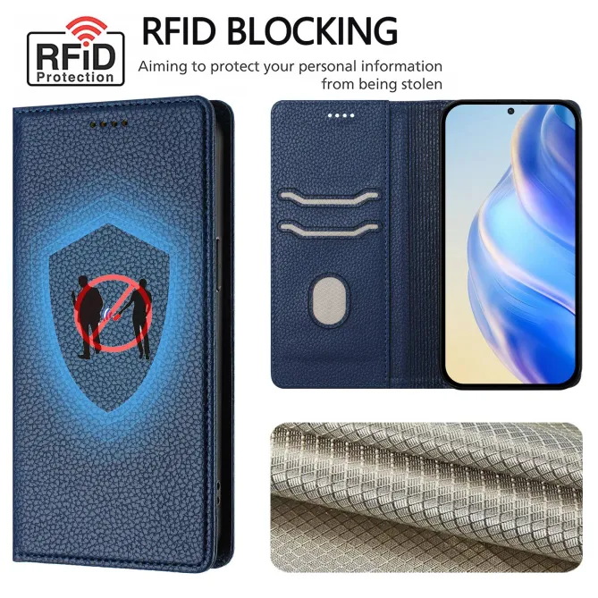 Flip Cover Nothing Phone (3a) Lite Portefeuille RFID Effet Cuir Litchi