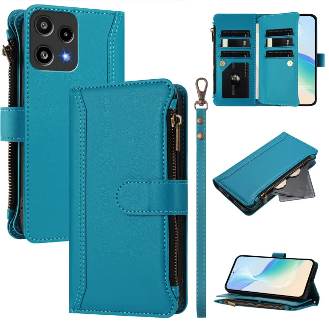 Housse Nothing Phone (3a) Lite avec Lanière | 9 Cartes à Fermeture Zippée