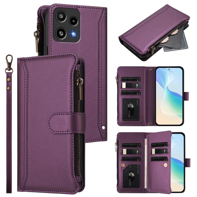 Housse Nothing Phone (3a) Lite avec Lanière | 9 Cartes à Fermeture Zippée